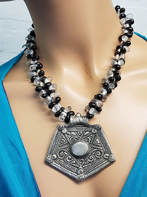 Tribal necklace with amulet