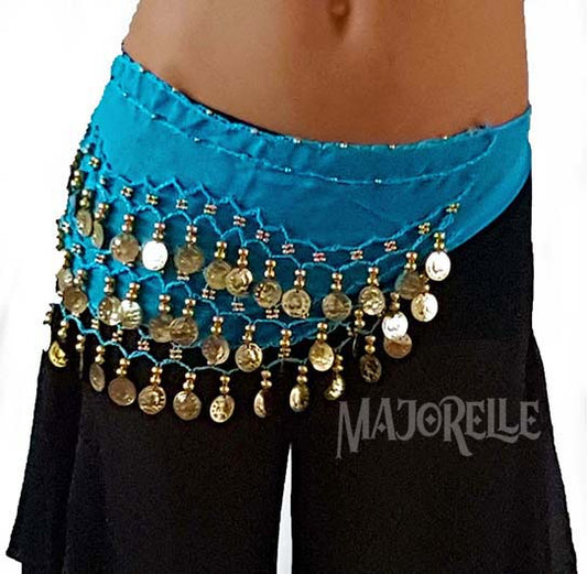 Hip scarf child turquoise gold