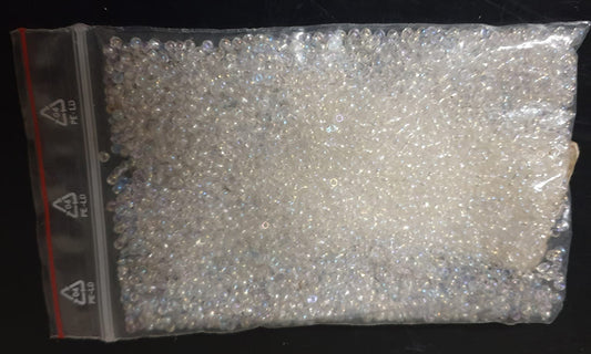 Glass beads white mother of pearl

 Bag 50 grams