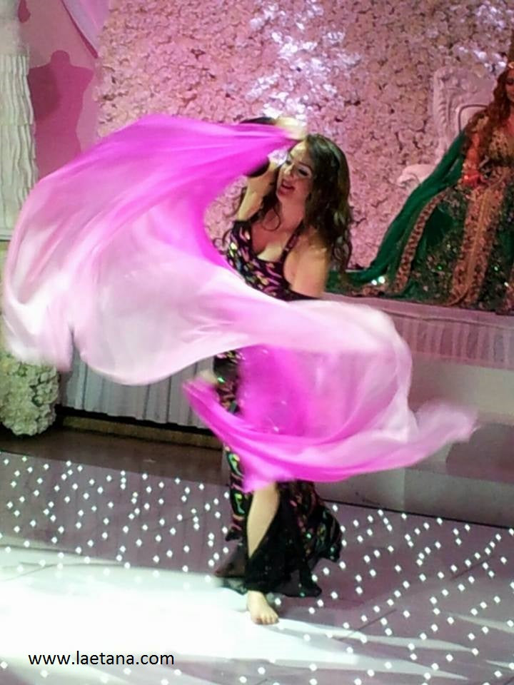Silk veil in fuchsia color gradient 100% silk