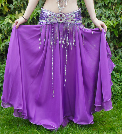 Chiffon rok met stroken aan de zijkant in paars