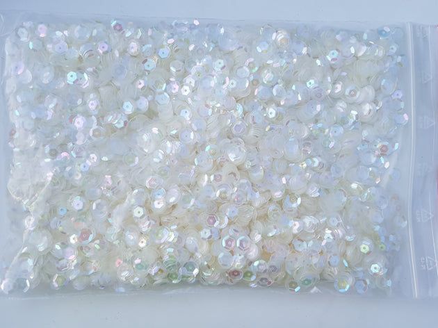 Glass beads white mother of pearl

 Bag 50 grams