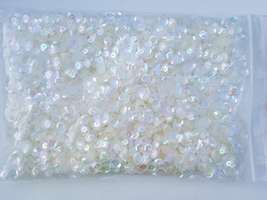 Glass beads white mother of pearl

 Bag 50 grams