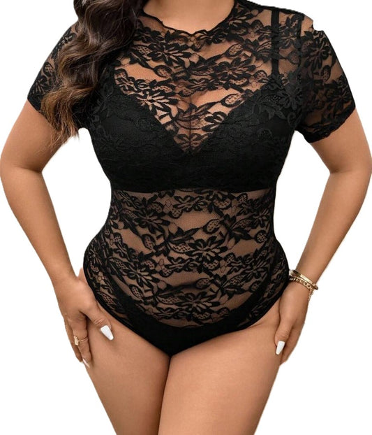 Belly dance body net fabric lace in black