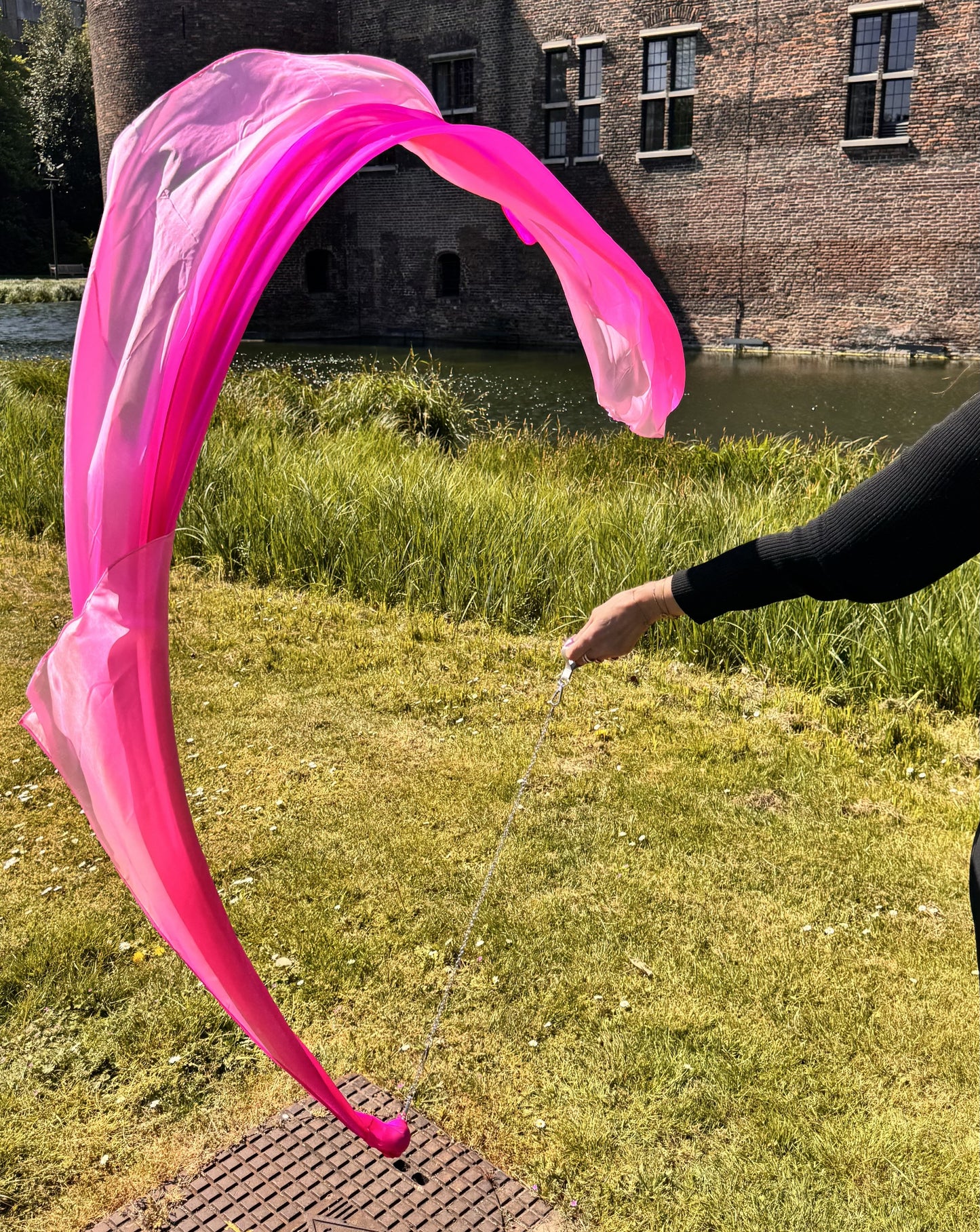Belly dance Poi/Voi fuchsia white