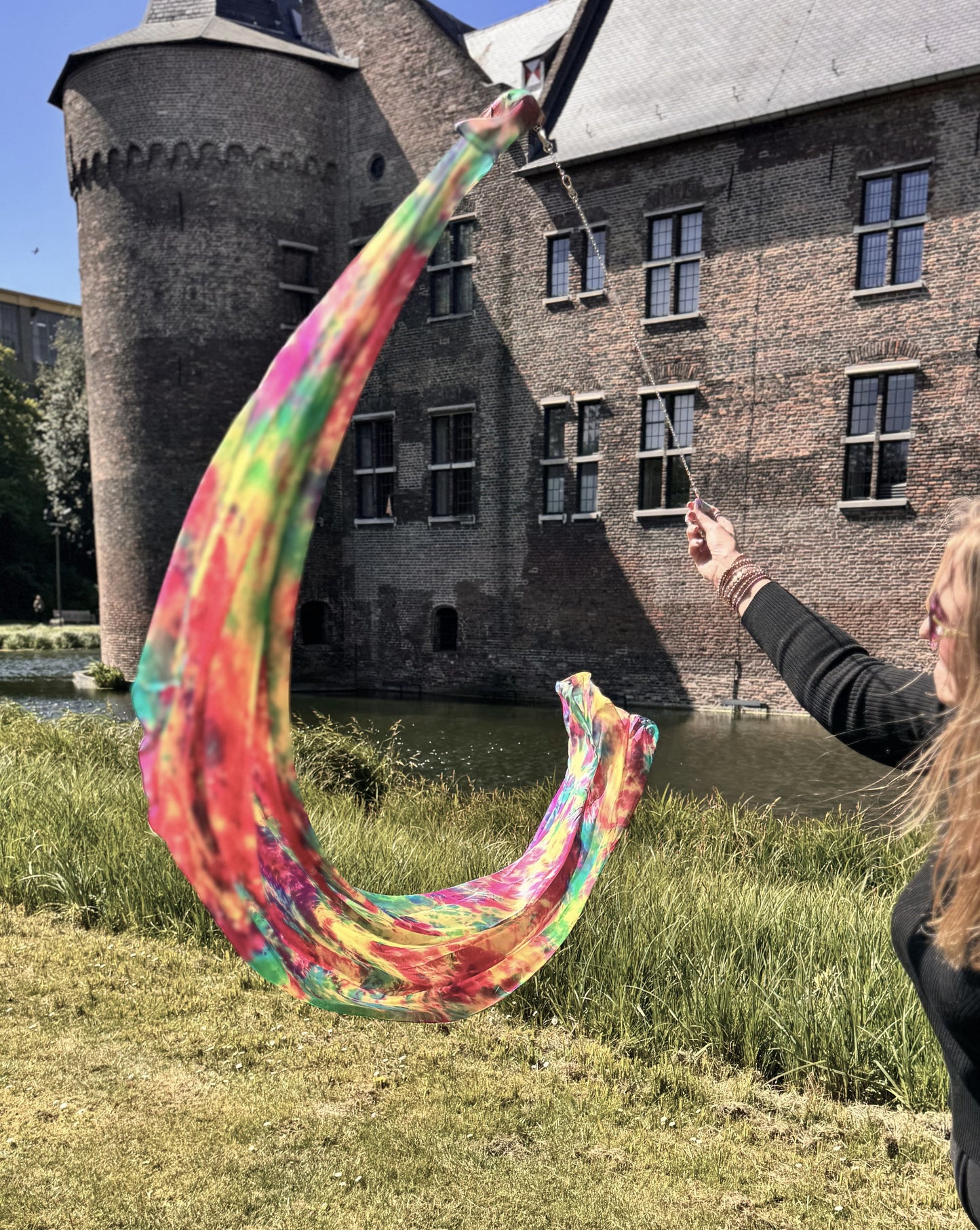 Belly dance Poi/Voi tie dye spring colors