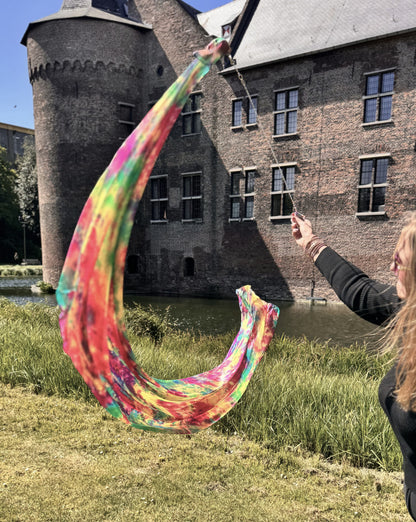 Belly dance Poi/Voi tie dye spring colors