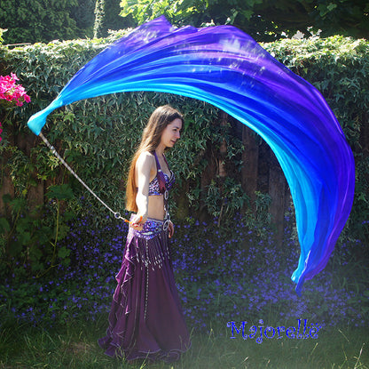 Silk poi/voi in purple blue turquoise