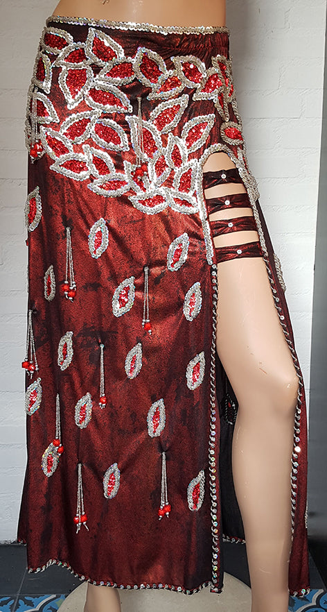 Skirt Alev in red with silver