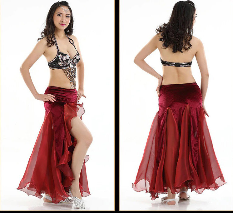 Tight Mermaid belly dance skirt burgundy