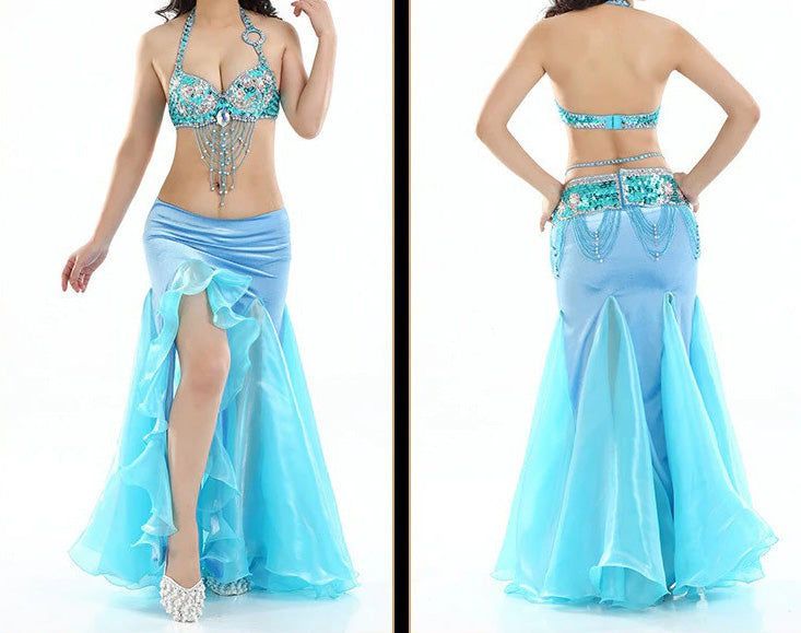Tight Mermaid belly dance skirt turquoise