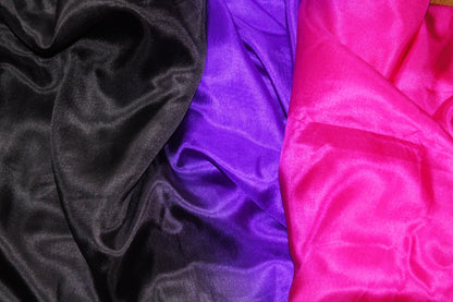 Silk veil in black purple fuchsia 100% silk