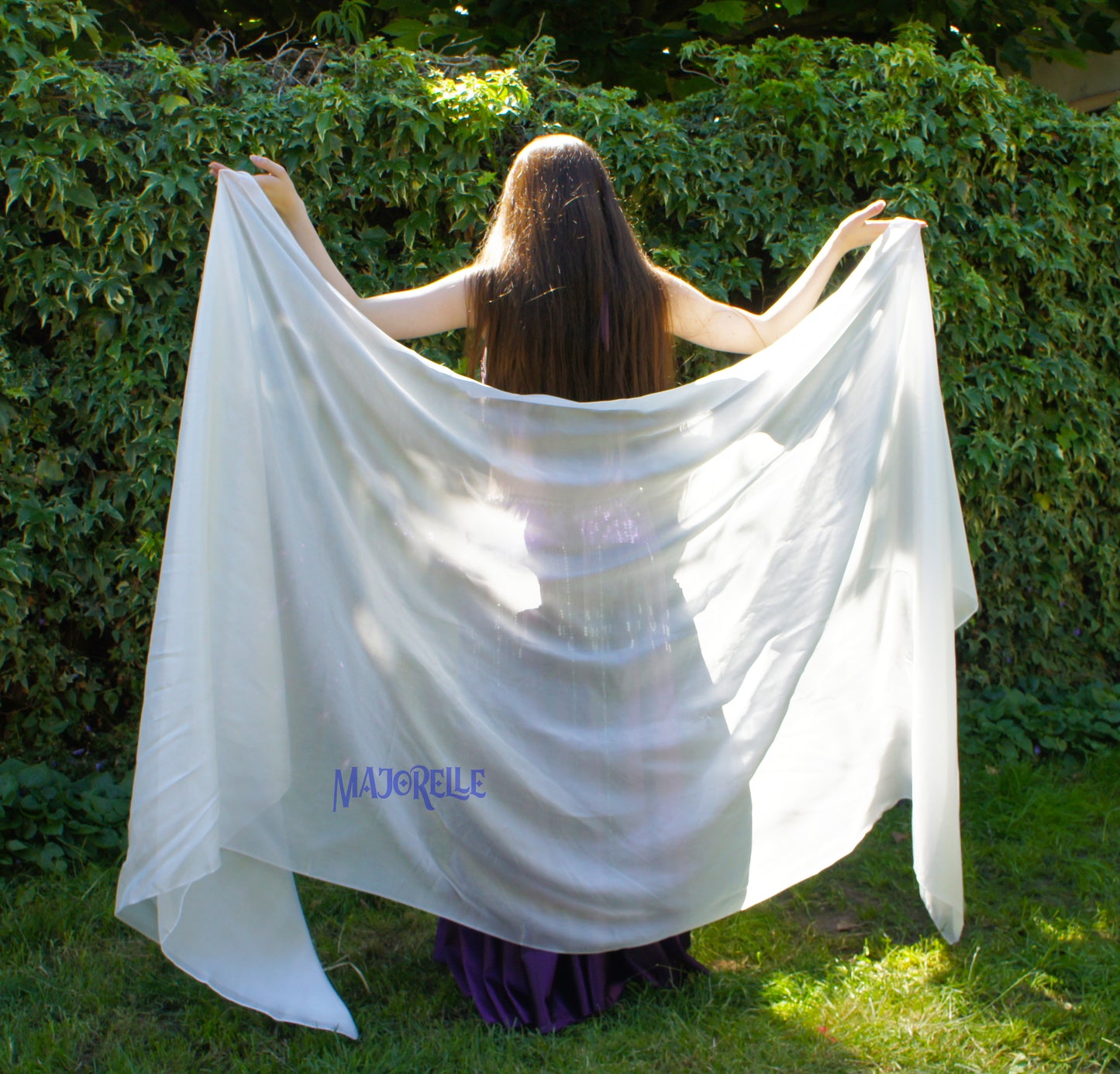 Silk veil in white 100% silk