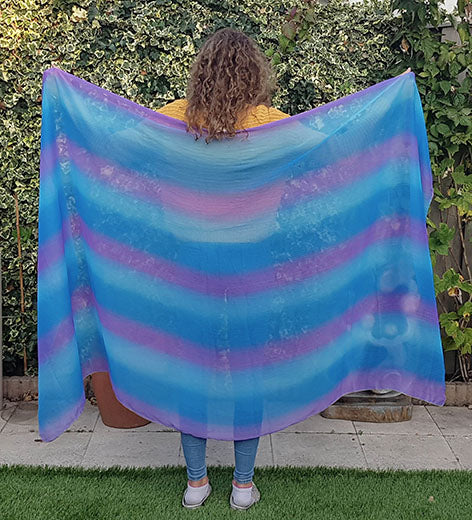 Veil in turquoise lilac gradient