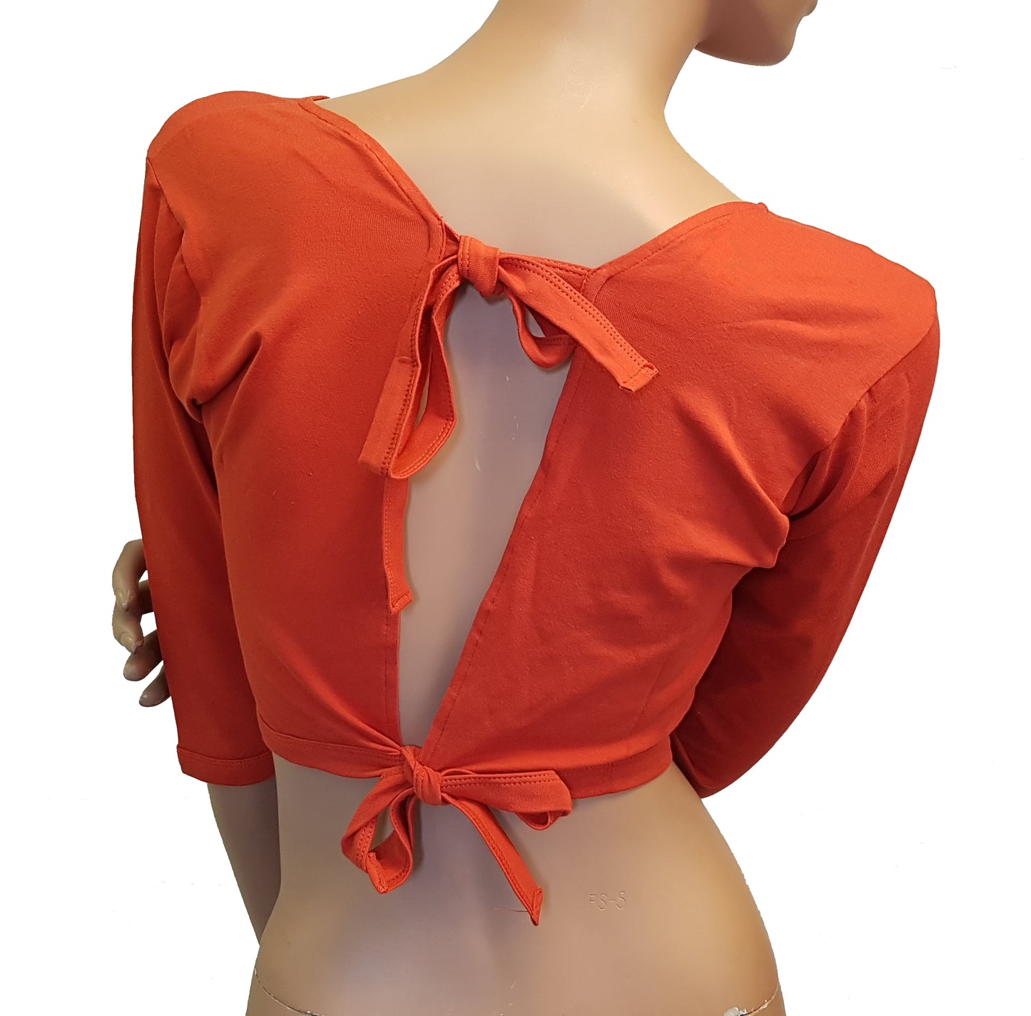 Top dark orange with open back XL