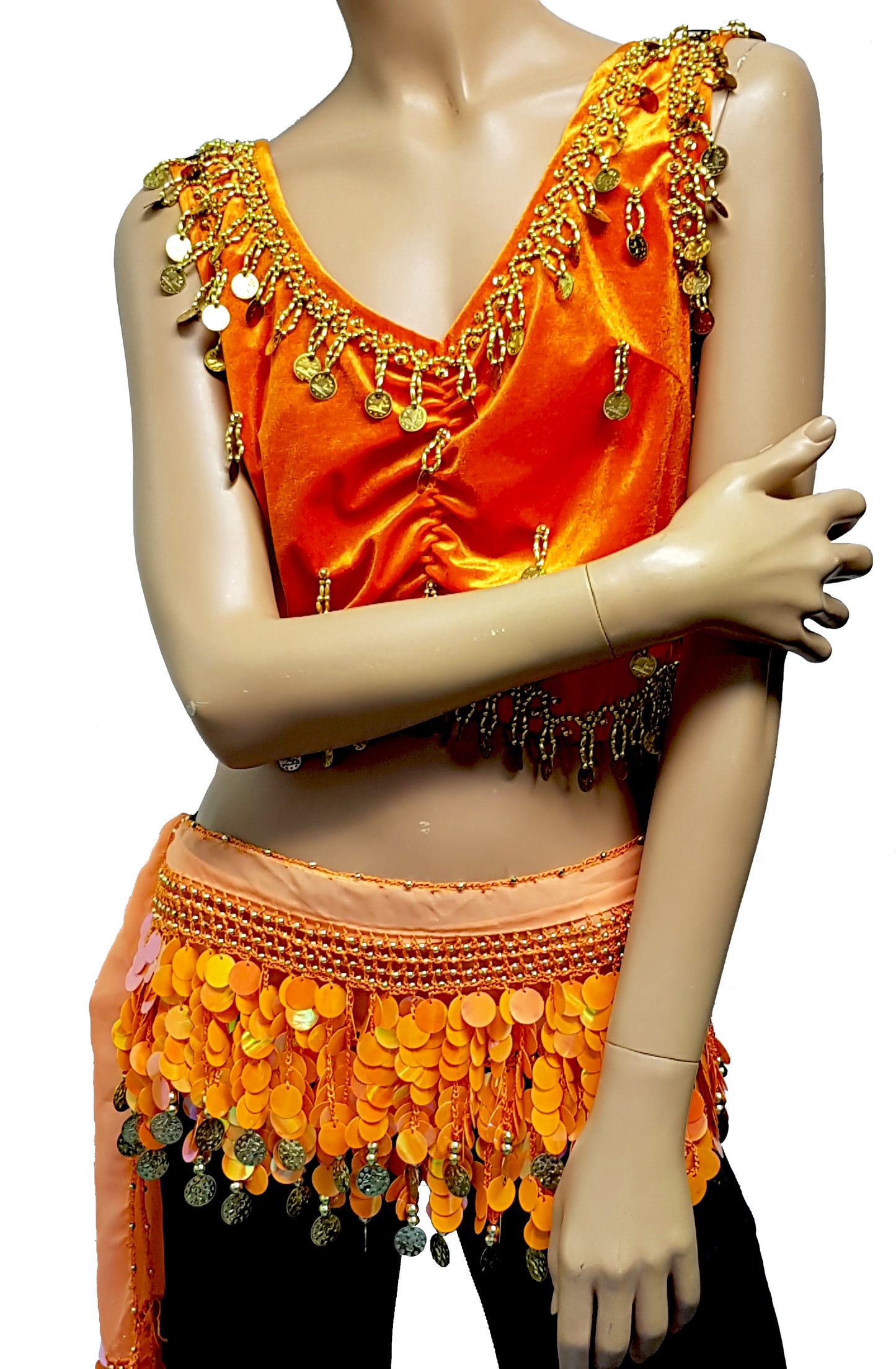 Velvet top in orange