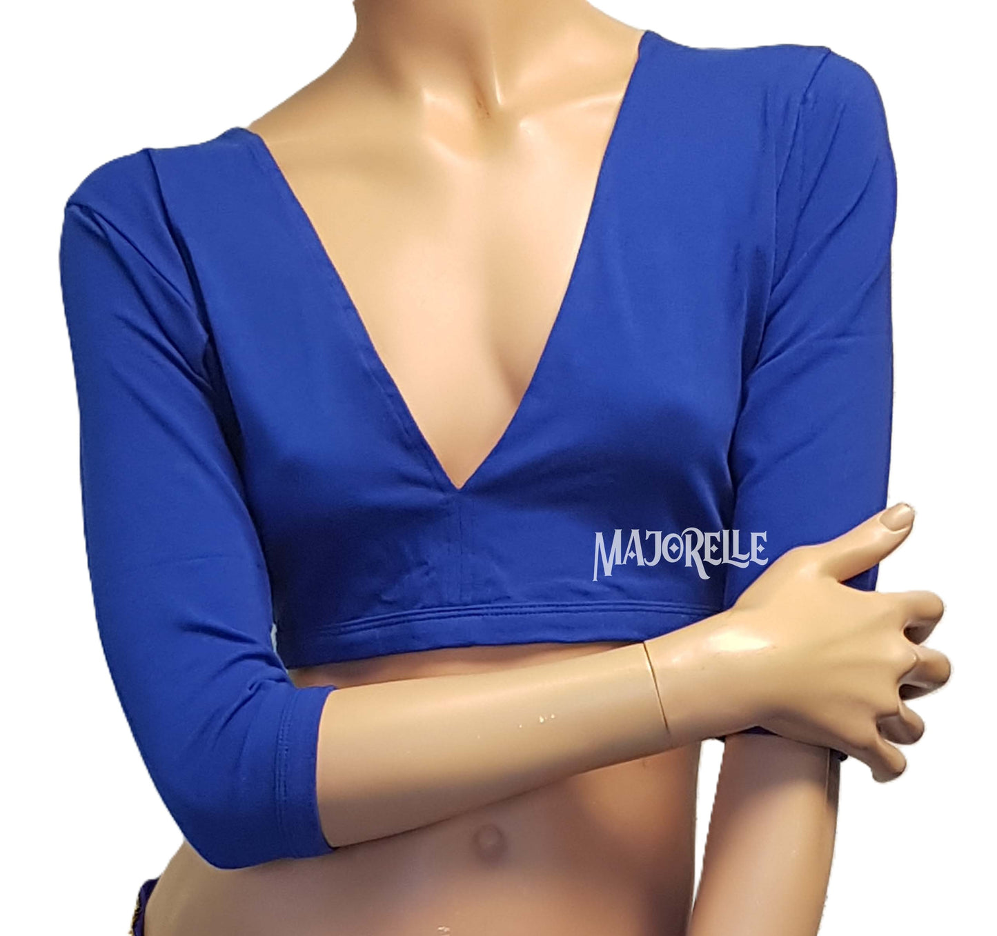 Top blue with open back L