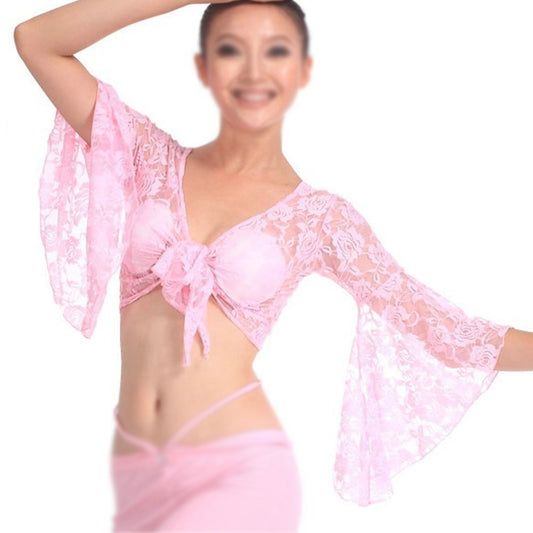 Top with lace in soft pink