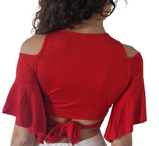 Cute red crop top / tie top
