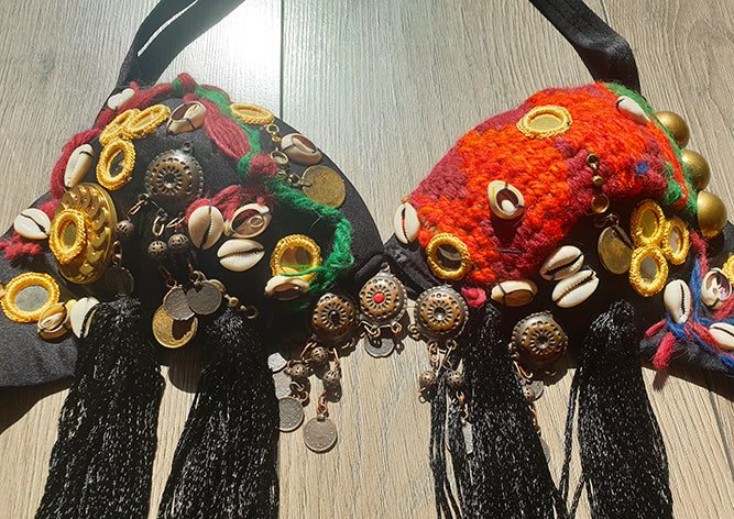 Heavy belly dance tribal belt and bra