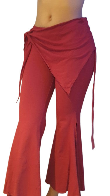 Tribal trousers burgundy in elastic cotton