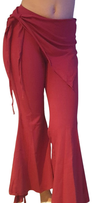Tribal trousers burgundy in elastic cotton