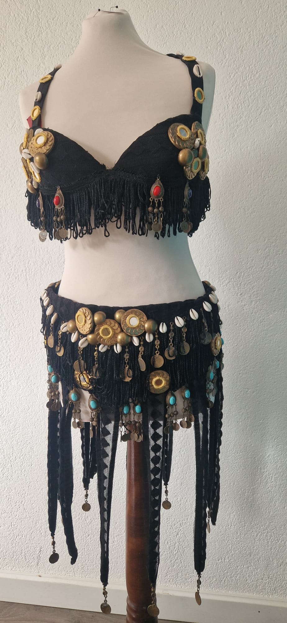 Heavy belly dance tribal belt and bra