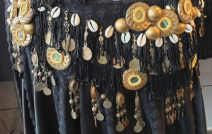 Zware, bewerkte buikdans tribal belt en BH - Tribal kostuum