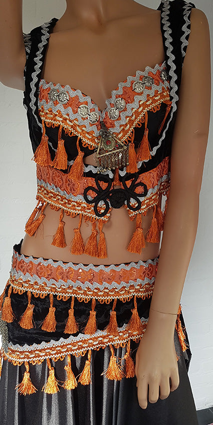 Belly dance Tribal belt bra and vest