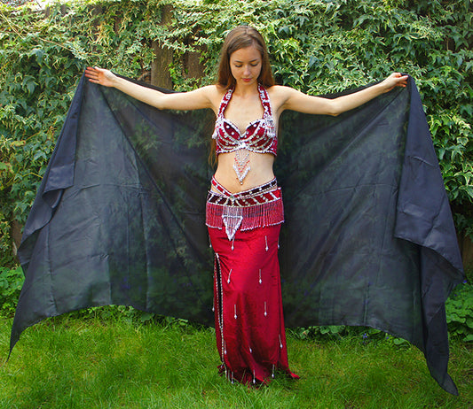 Silk veil in black 100% silk