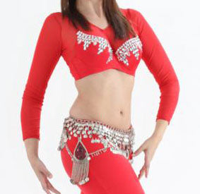Short net top in red