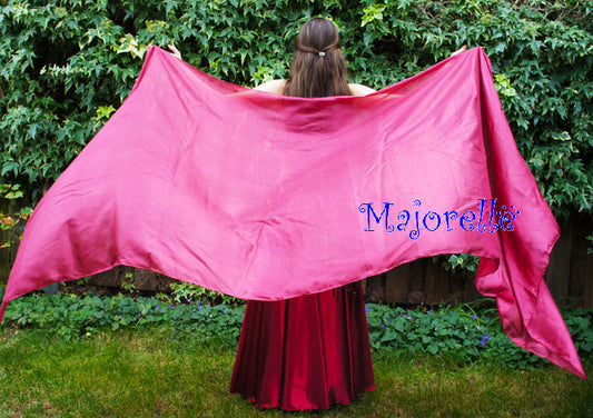 Silk veil in burgundy 100% silk