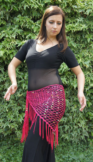 Belly dance body with transparent belly net
