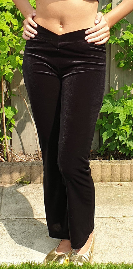 Velvet trousers in black