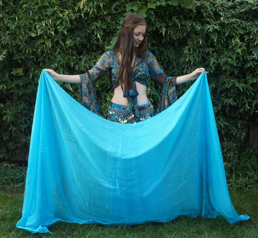 Silk veil in turquoise 100% silk