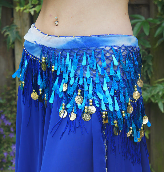 Hip scarf with teardrop sequins