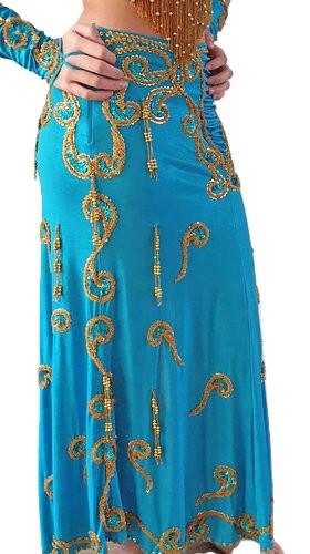 Gold and Blue Belly Dance Costume