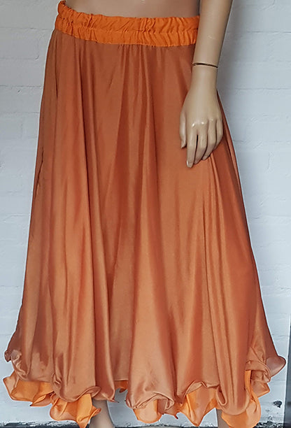 Skirt in 2 layers, brown layer on top