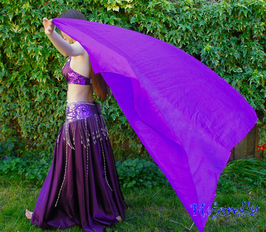 Silk veil in purple 100% silk