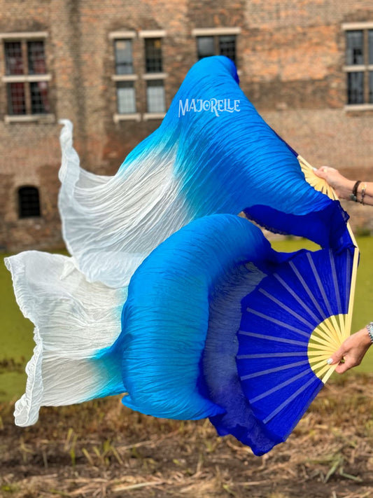 Silk veil fan color gradient blue white