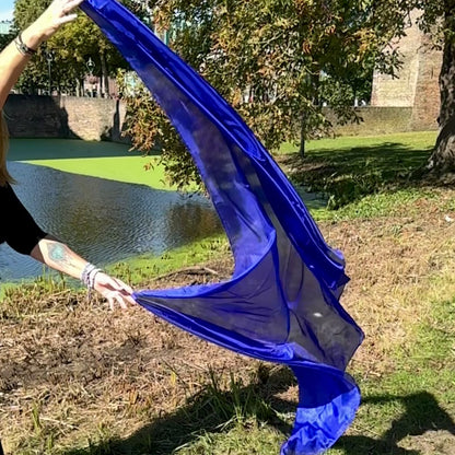 Silk veil in blue 100% silk