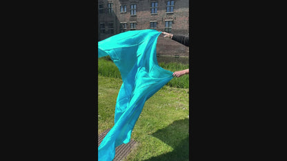 Silk veil in turquoise 100% silk