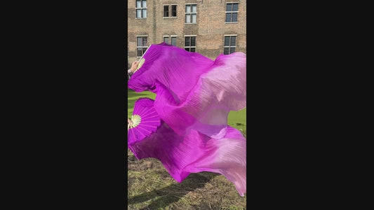 Silk fanveils in purple to light purple