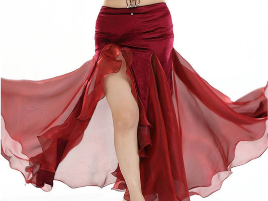 Tight Mermaid belly dance skirt burgundy