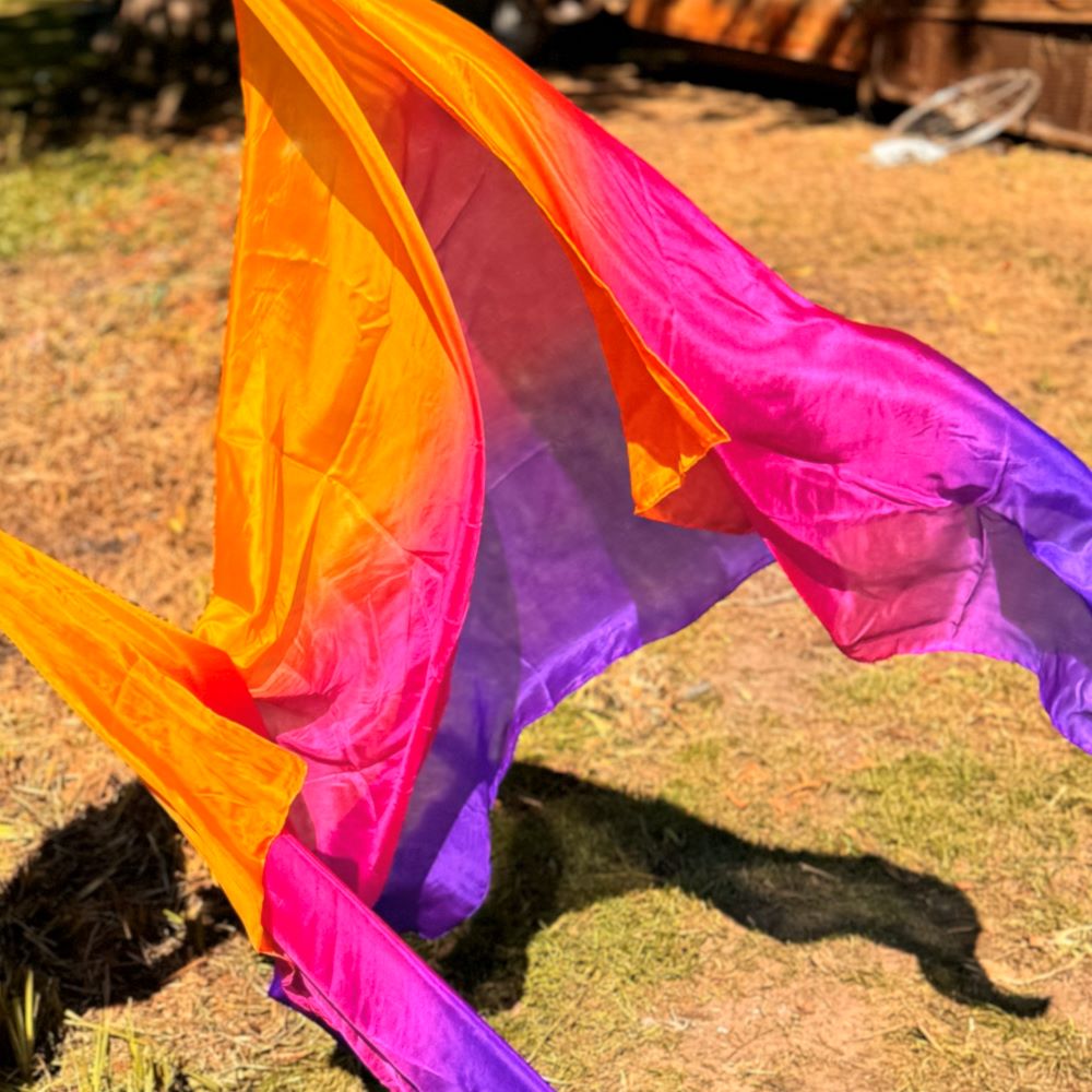 Silk veil in orange fuchsia purple 