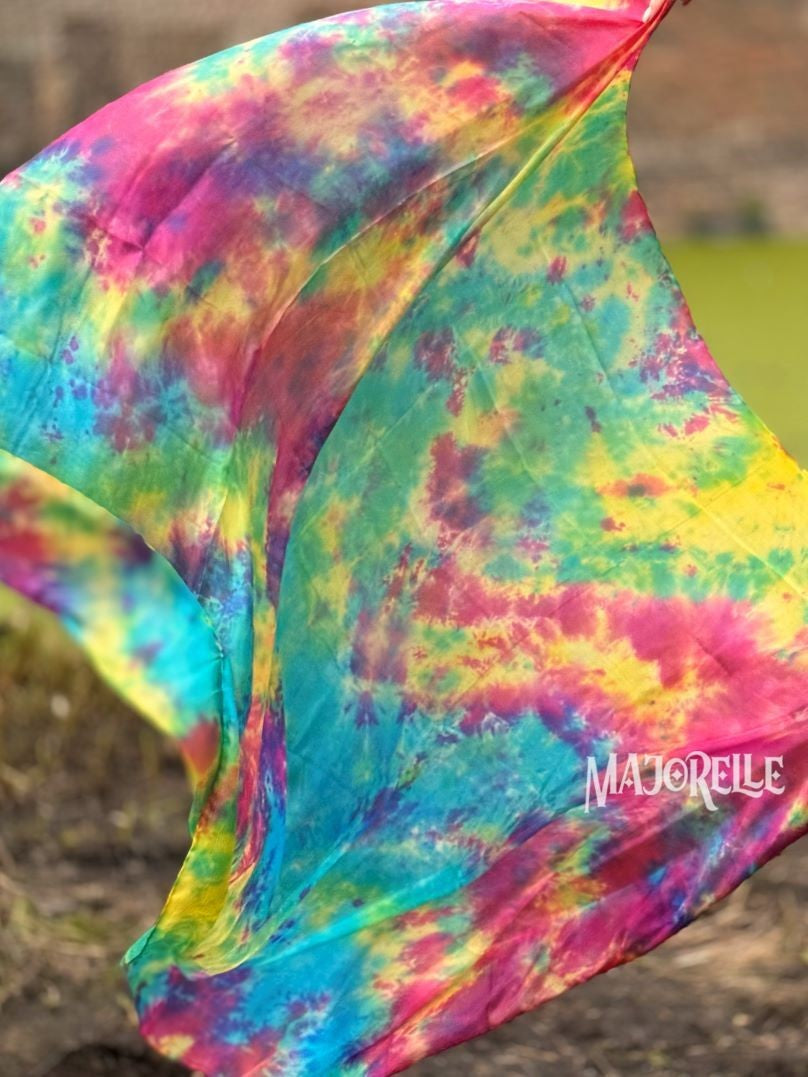 Silk veil tie dye spring