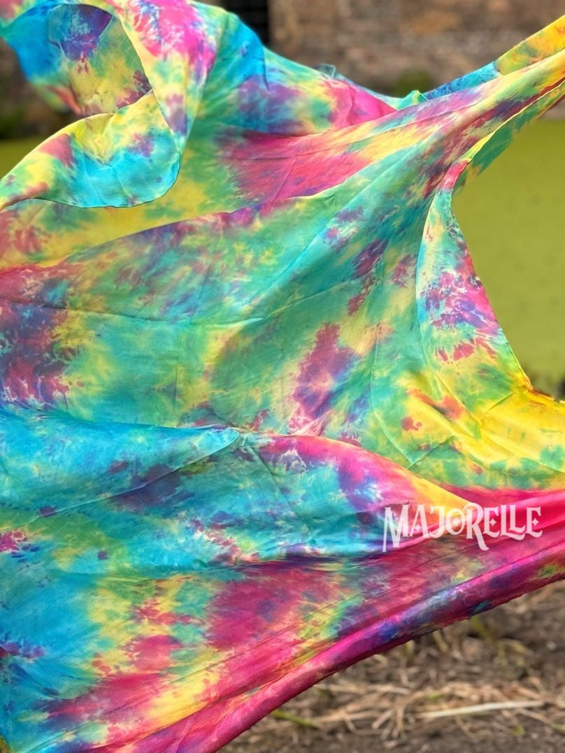 Silk veil tie dye spring