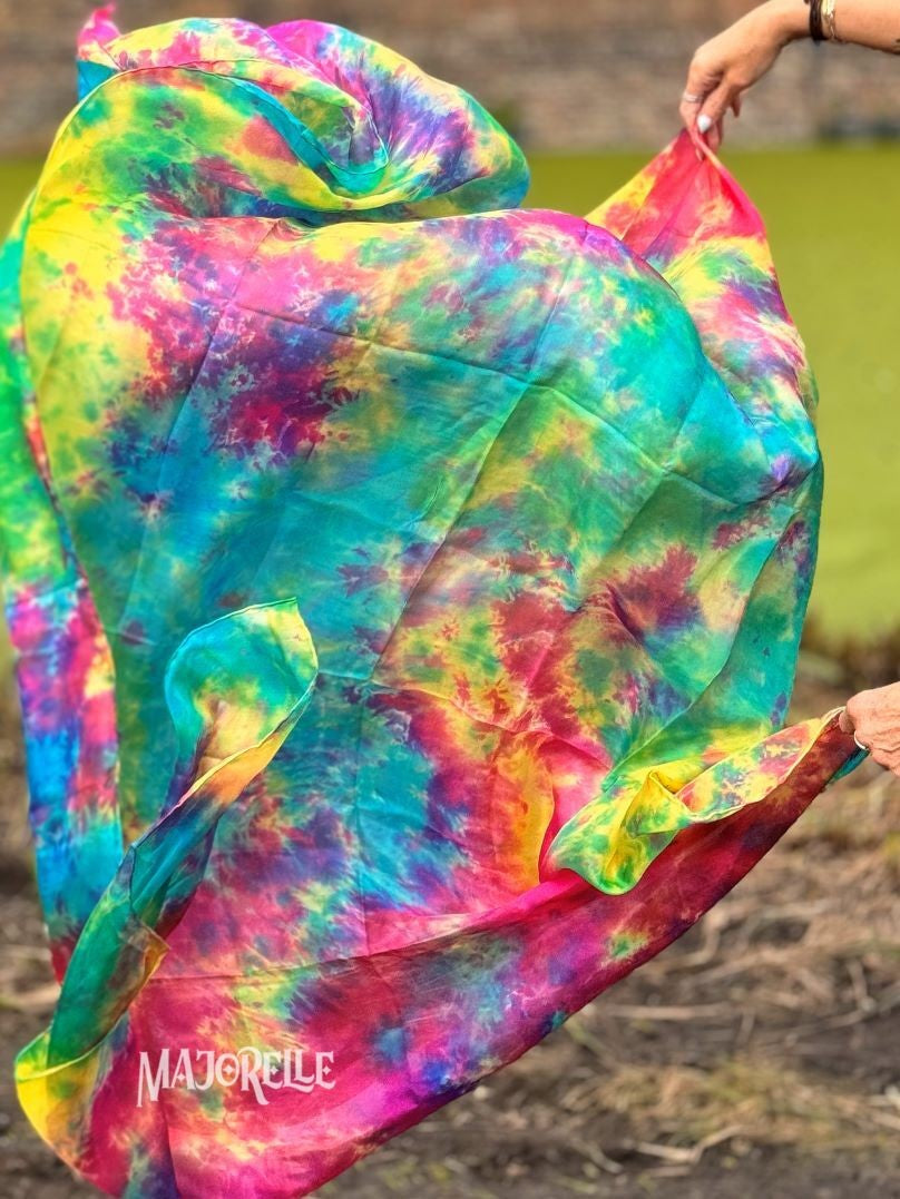Silk veil tie dye spring