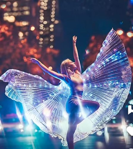 Isis Wings organza with white LED lights