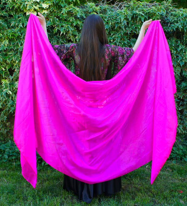 Silk veil in fuchsia 100% silk